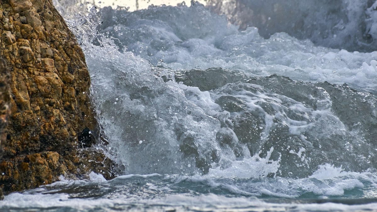 a person riding a surfboard on top of a body of water